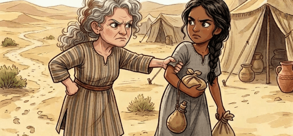 A girl angrily telling another not to color on her drawing while the second girl looks sad.