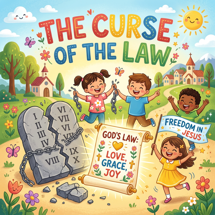 Children celebrate God’s law, freedom in Jesus, love, grace, and joy.